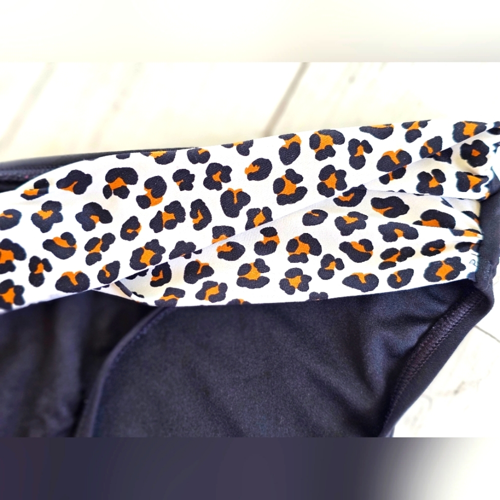 Coco Reef Black Cheetah Leopard Print Bikini Bottoms Soft Stretchy Beach Summer - Picture 3 of 4